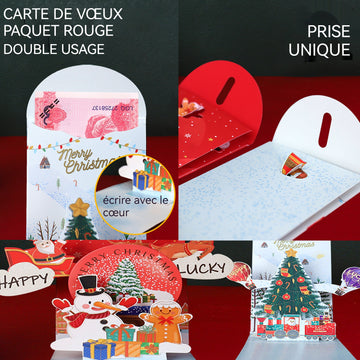 Emballage de noël 2 styles 10 exemplaires au total emballage scellé en papier tridimensionnel 3D surprise de carte de voeux créative
